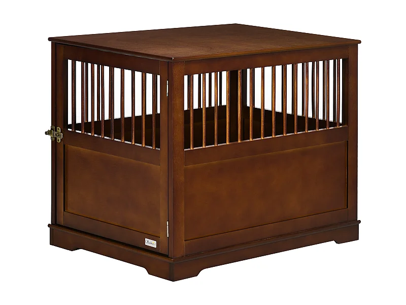 Jaula para perros con tablero de mesa, diseño elegante, madera, marrón (80,5 x 59,5 x 67,5 cm)