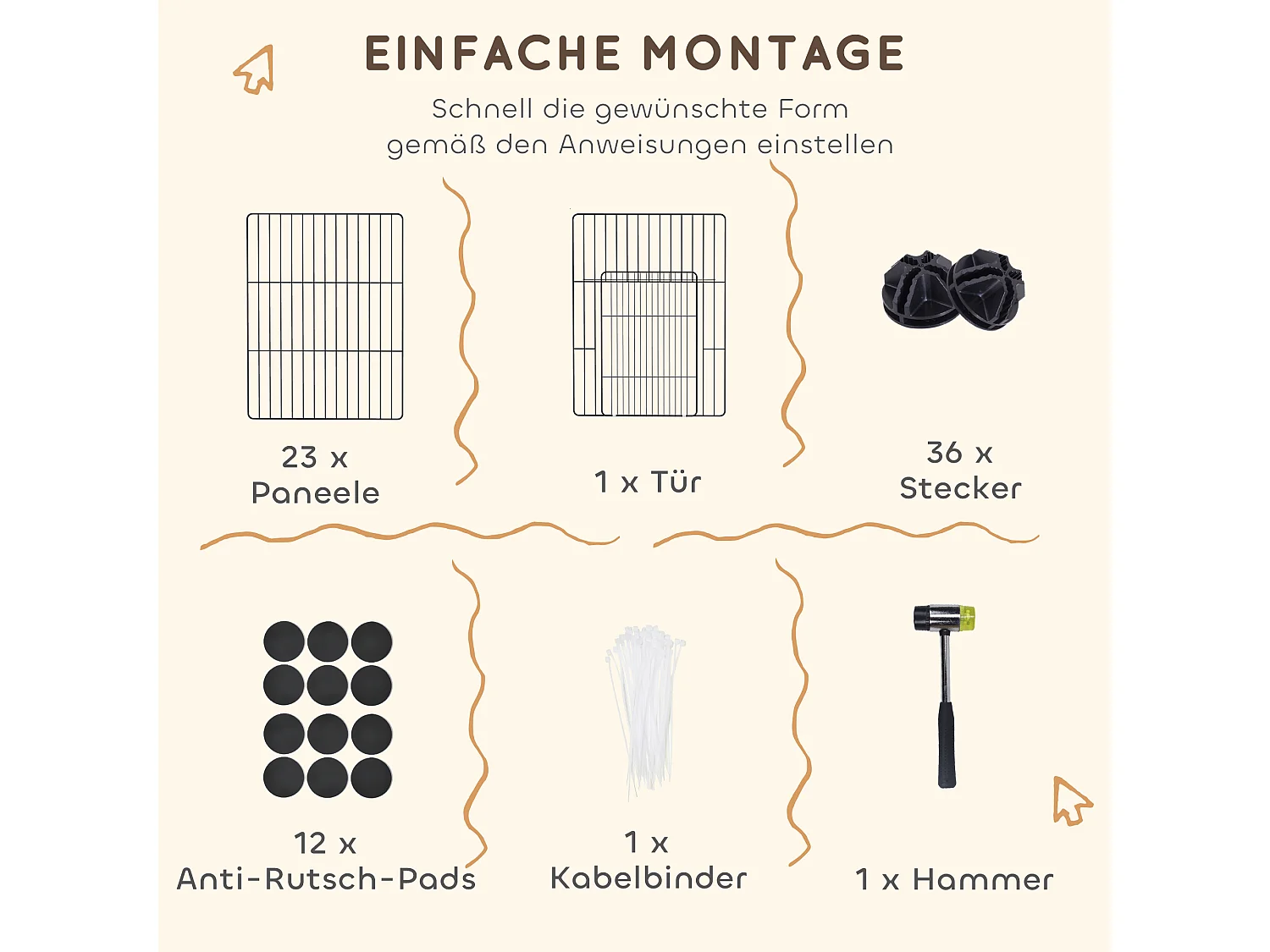 Enclos extérieur pour lapins et petits animaux, acier, noir avec porte (120x60x80 cm)