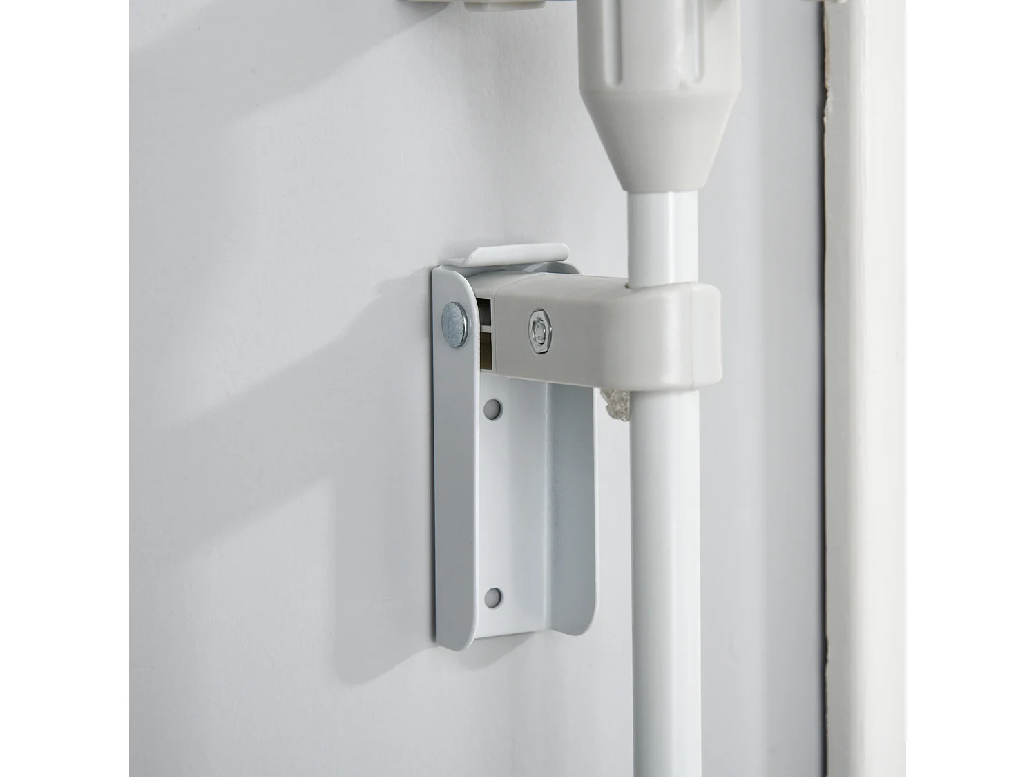 Barrière de sécurité pour chien à porte automatique, 3 éléments, métal, blanc (180x3x74.5cm)