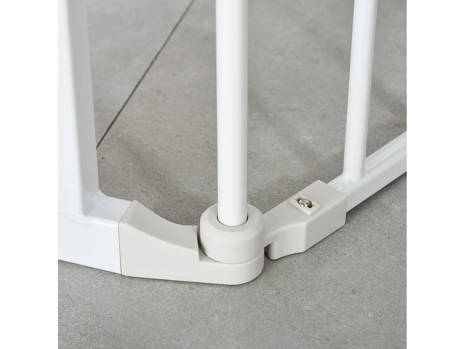 Barrière de sécurité pour chien à porte automatique, 3 éléments, métal, blanc (180x3x74.5cm)