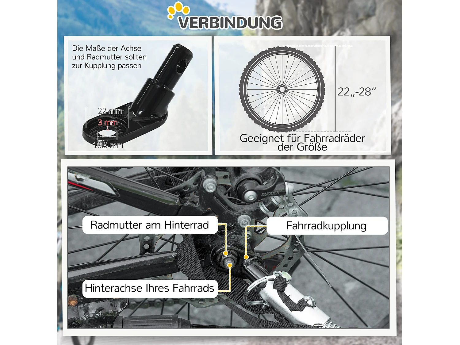Remorque pour chien, résistance 20kg, pour chiens de taille moyenne, avec fenêtres en filet et bâche, polyester, jaune (140x71x83cm)