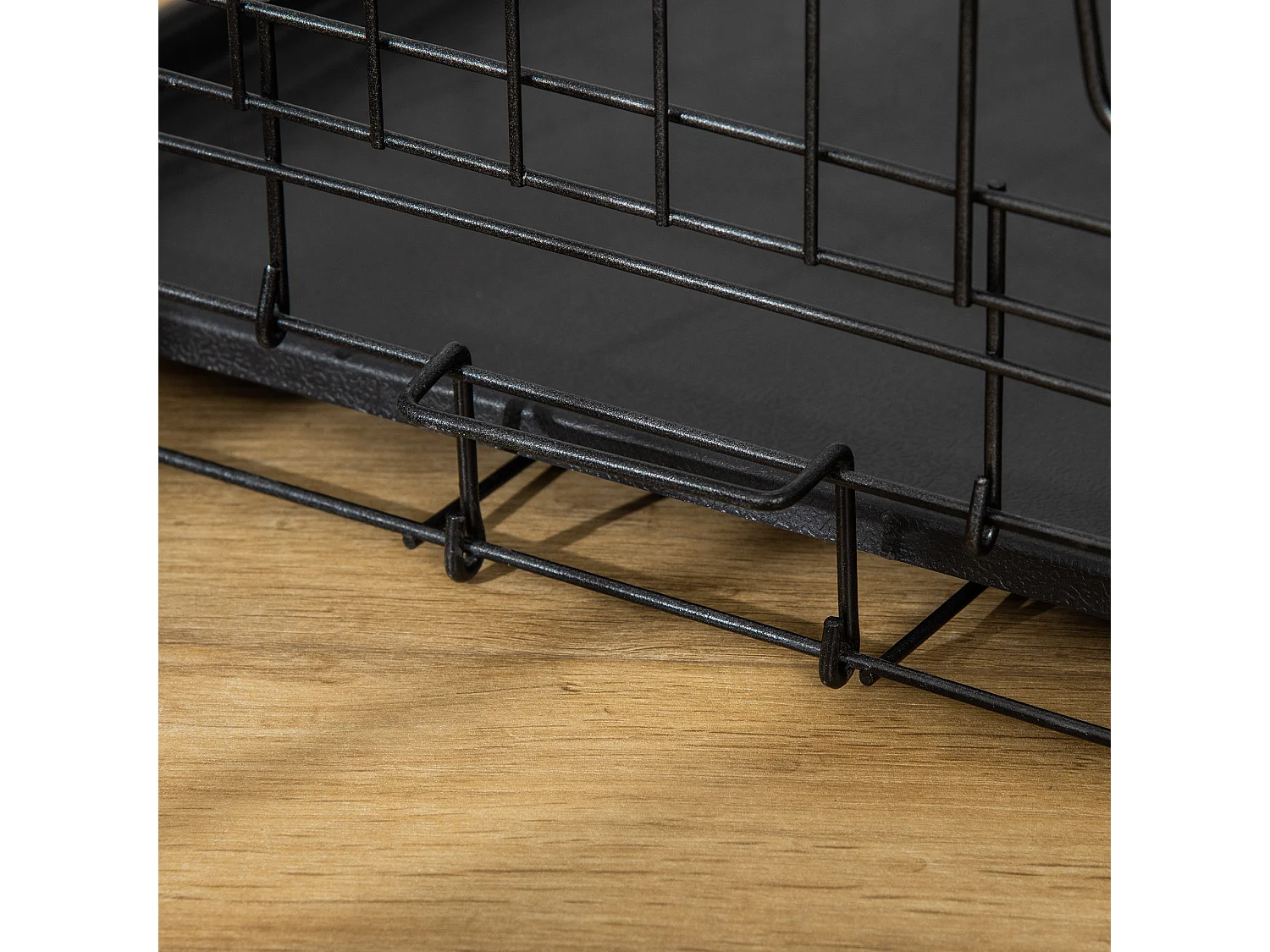 Gabbia da trasporto pieghevole per cani e piccoli animali, in metallo e ABS, nera (76x46x52 cm)