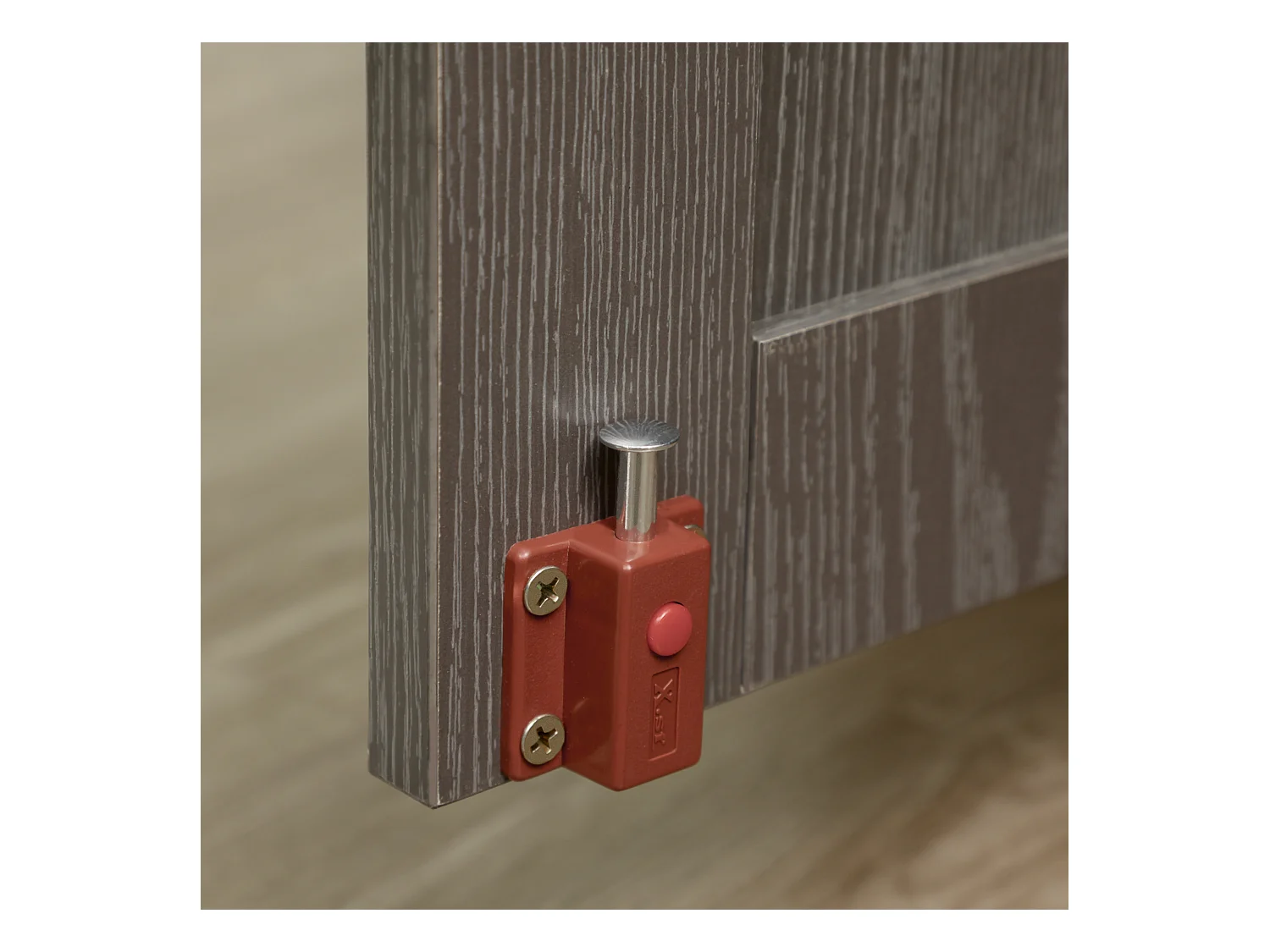 Cage pour chien grande taille en bois avec serrure, porte magnétique et fenêtre, gris (114x60x82 cm)