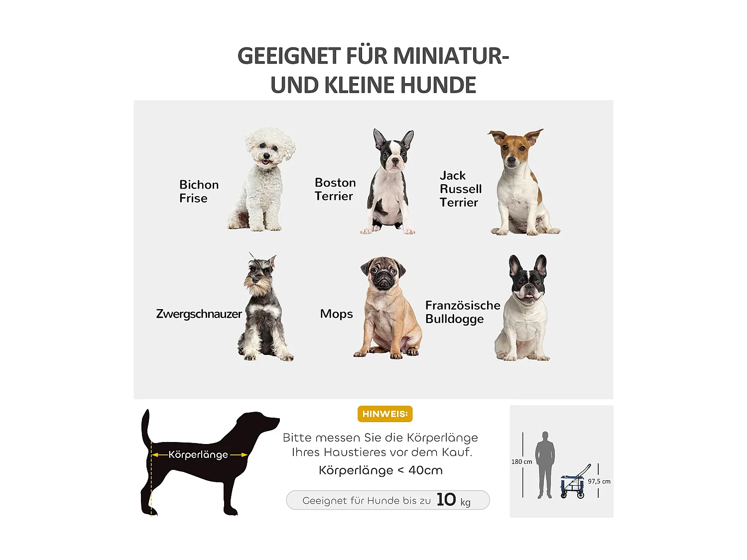 Poussette 2 en 1 pour chien, panier amovible, polyester, bleu, avec 2 laisses de sécurité et pliable (81x58x97.5cm)