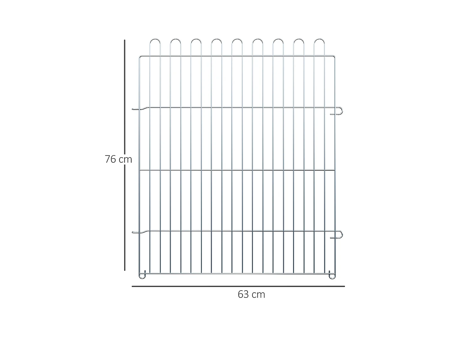 Enclos pour chiots 8 panneaux, sécurisé et extensible, acier, argenté (63x1x76cm)