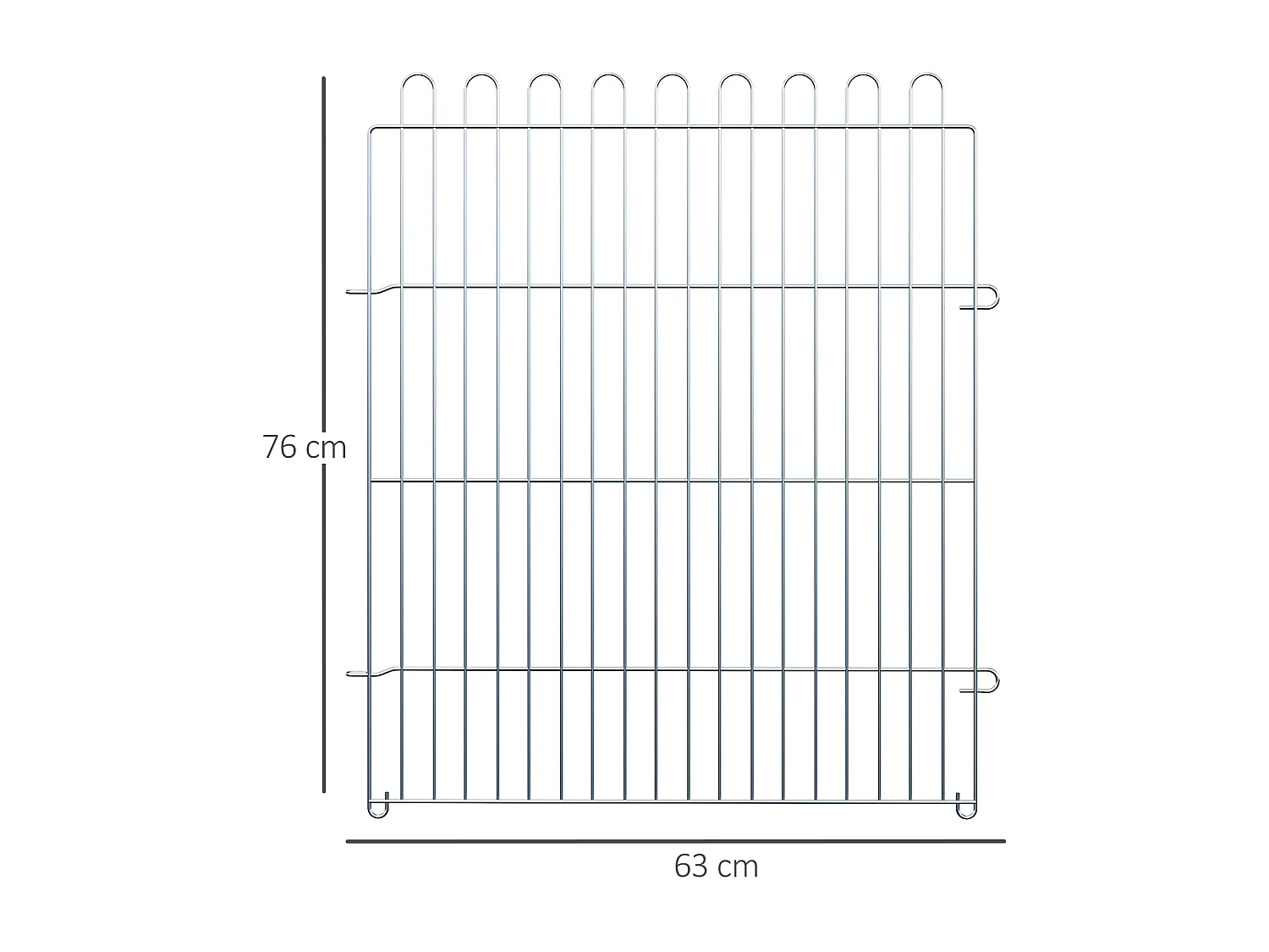 Enclos pour chiots 8 panneaux, sécurisé et extensible, acier, argenté (63x1x76cm)