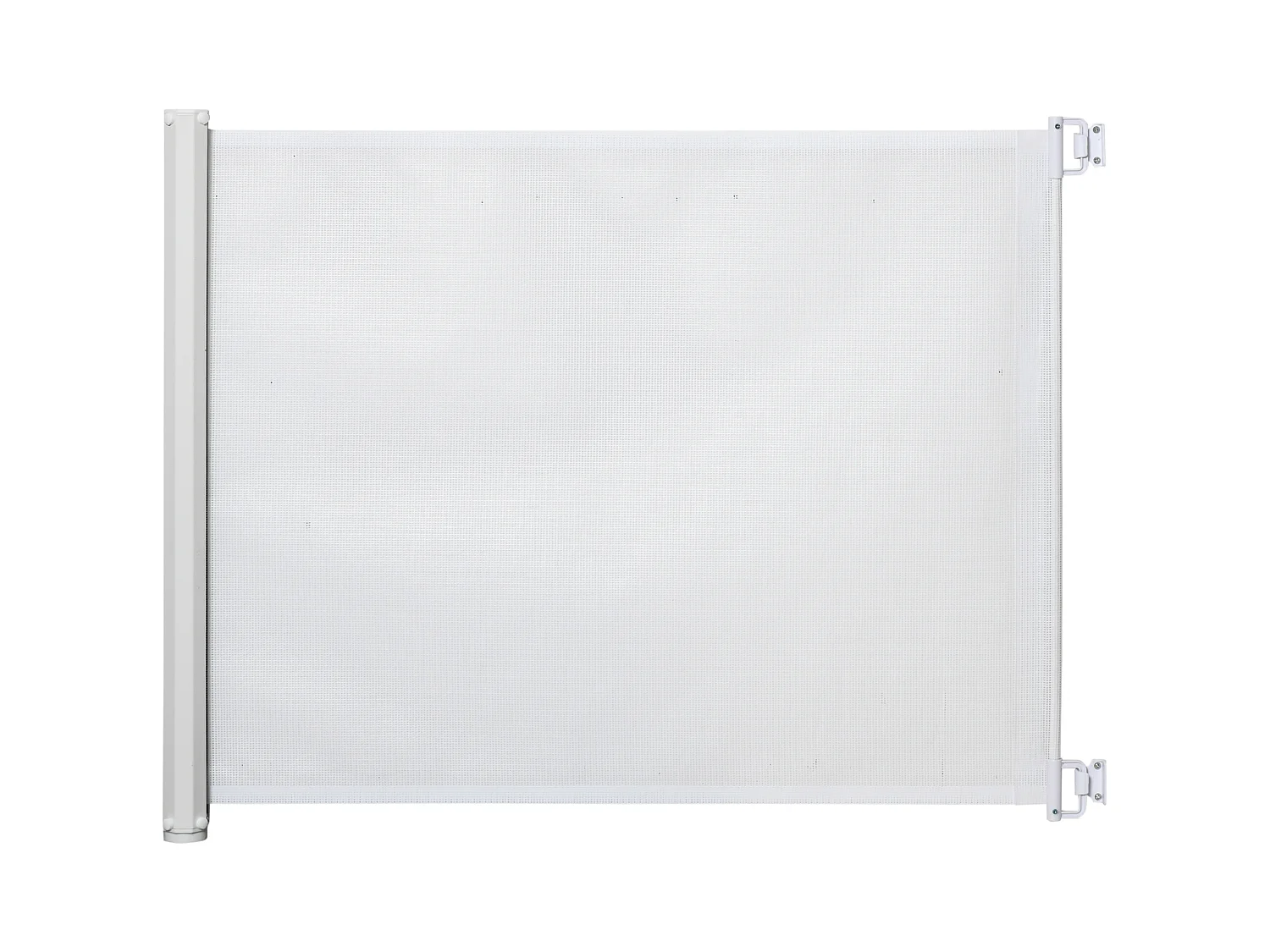 Barrière de sécurité extensible pour enfants et animaux, métal et PVC, blanc (115x5.5x82.5 cm)