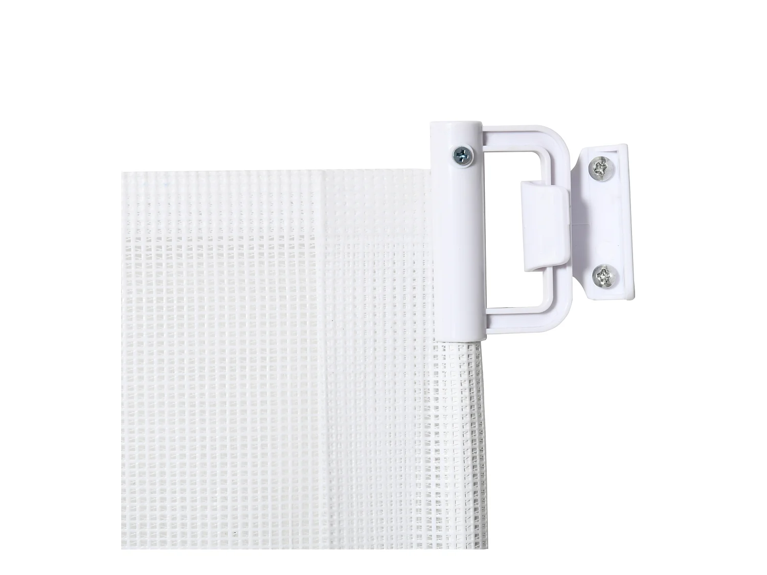 Barrière de sécurité extensible pour enfants et animaux, métal et PVC, blanc (115x5.5x82.5 cm)