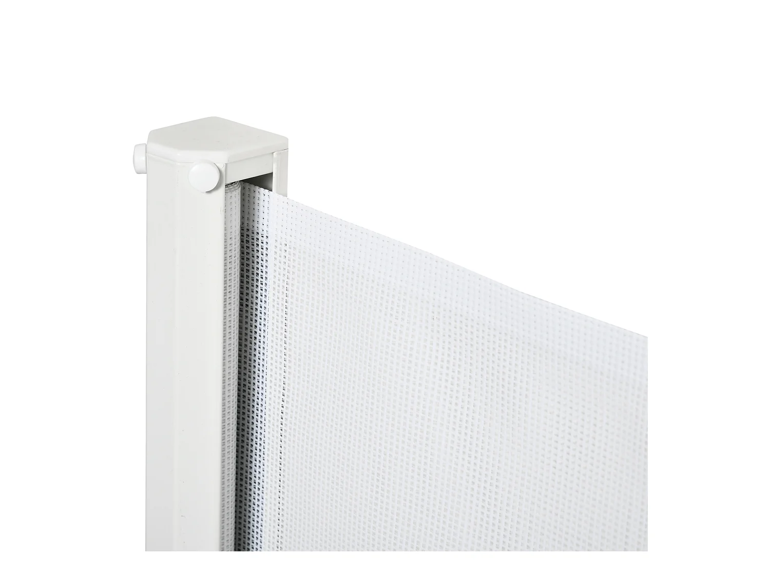 Barrière de sécurité extensible pour enfants et animaux, métal et PVC, blanc (115x5.5x82.5 cm)