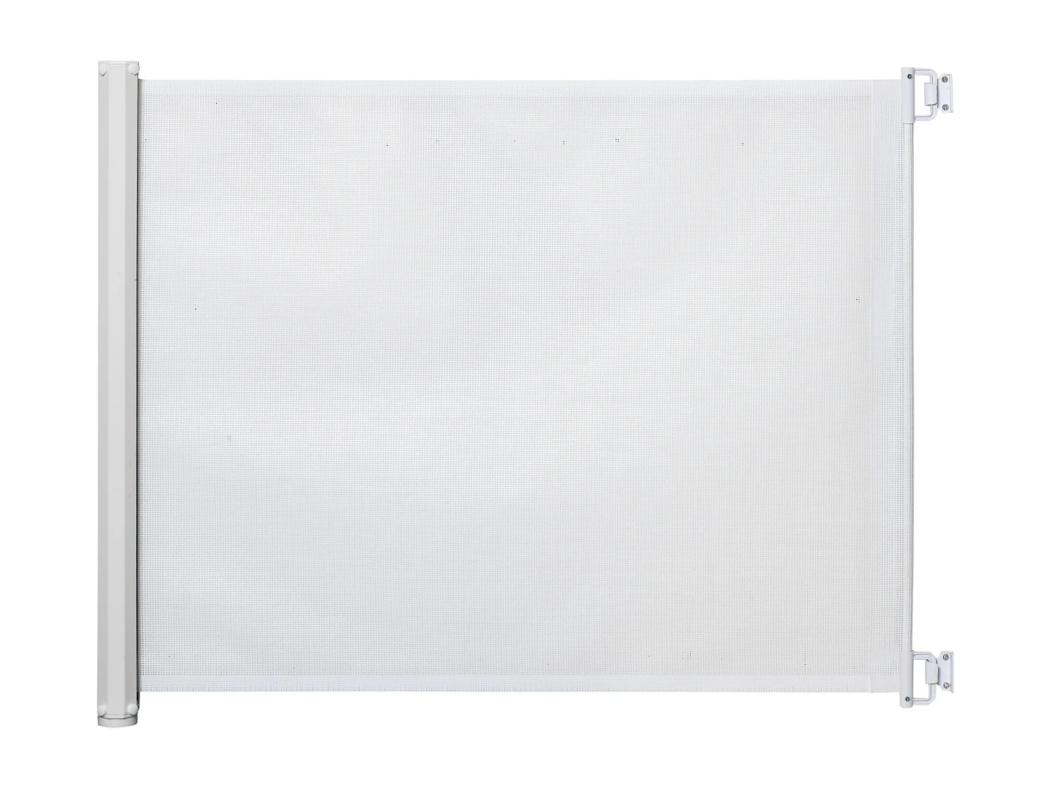 Barrière de sécurité extensible pour enfants et animaux, métal et PVC, blanc (115x5.5x82.5 cm)