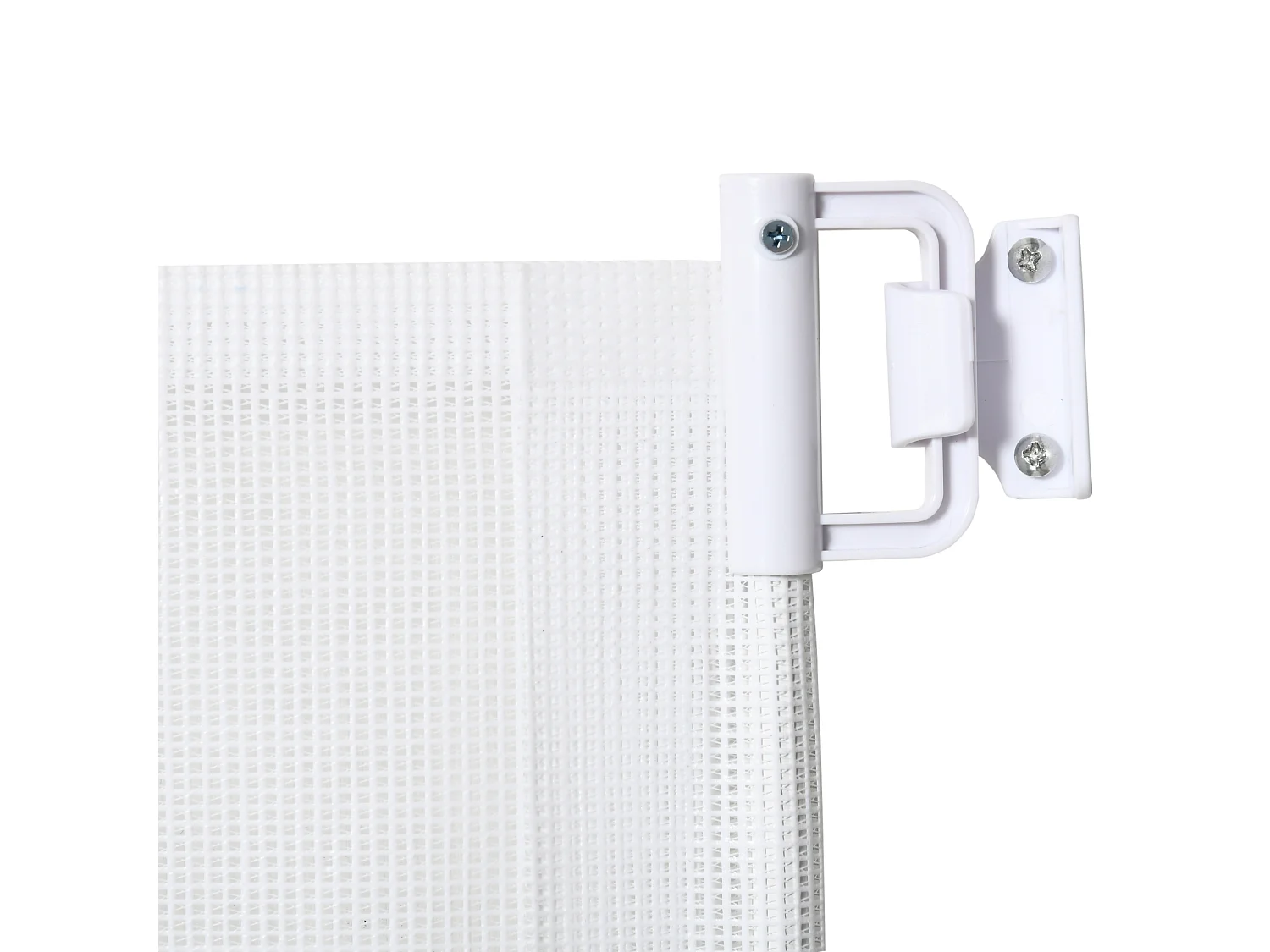 Barrière de sécurité extensible pour enfants et animaux, métal et PVC, blanc (115x5.5x82.5 cm)