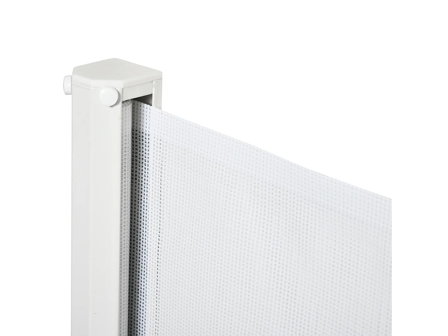 Barrière de sécurité extensible pour enfants et animaux, métal et PVC, blanc (115x5.5x82.5 cm)