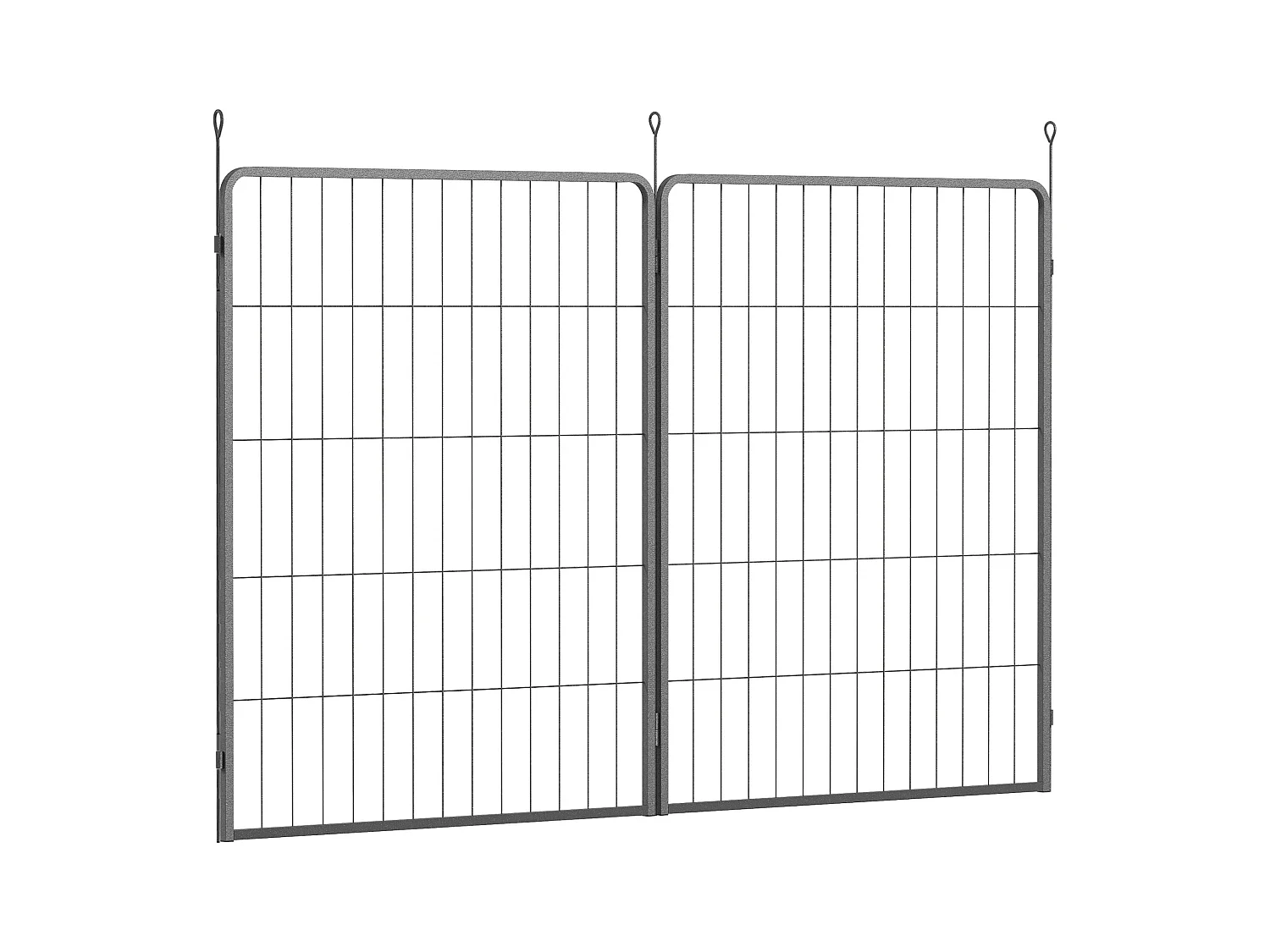 Extension de clôture pour chien, 2 panneaux en acier, noir, pour enclos extérieur (80x100x1.5 cm)