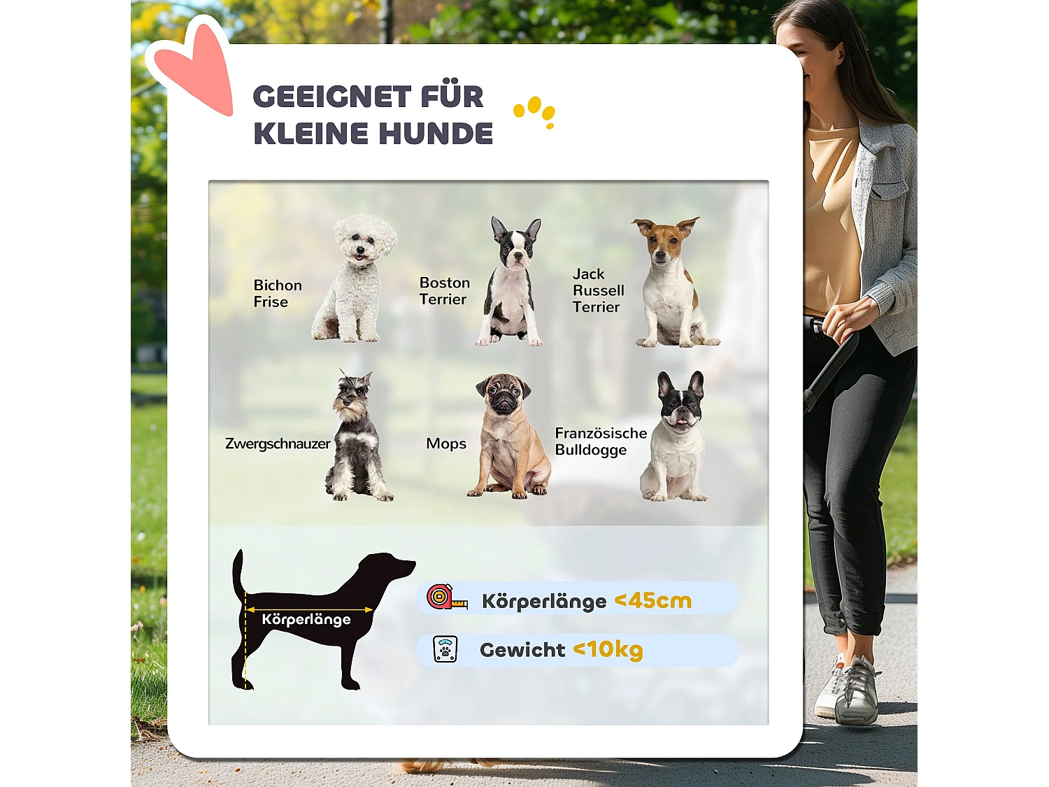 Chariot 3 en 1 pour chien et chat pliable, polyester, gris clair, avec coussin et rangement (83x61x103 cm)