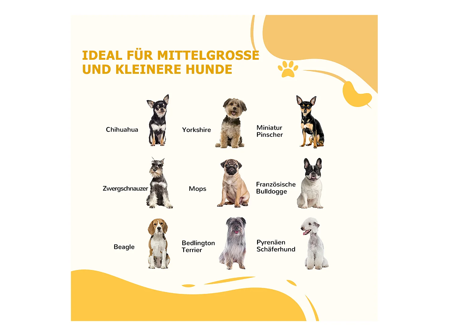 Barrière pliante pour chiens, 3 panneaux, MDF, blanc, avec support (154x30x80cm)