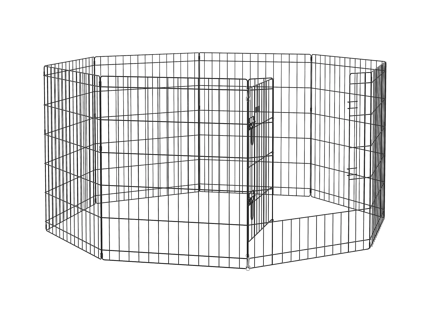 Enclos pour chiots et petits animaux, design modulable, métal, noir (61x4x76 cm)
