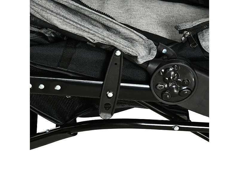 Opvouwbare hondenbuggy met luchtbanden, draagvermogen 25 kg, Oxford-stof, grijs (109,5 x 57,5 x 106,5 cm)