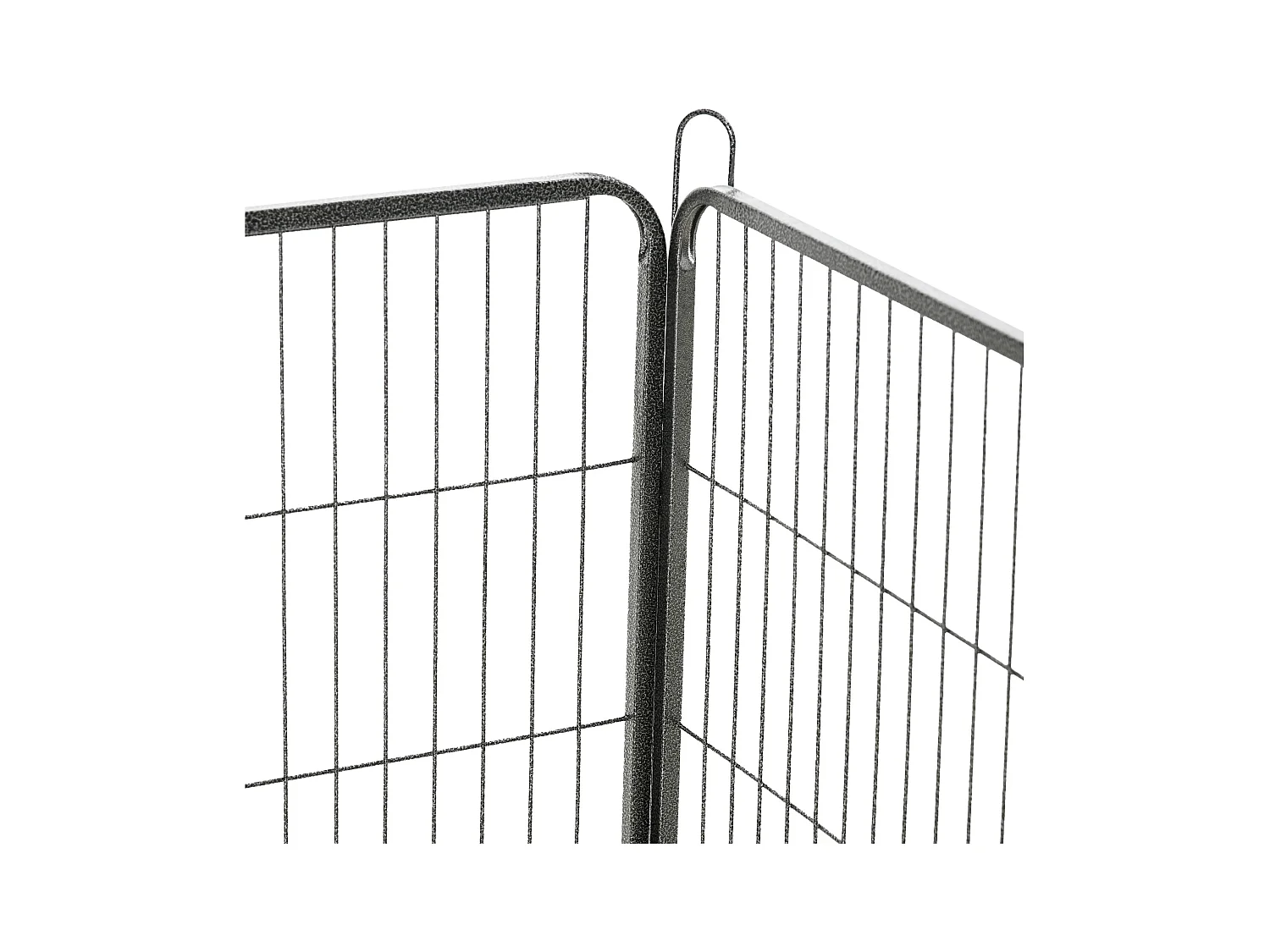 Enclos pour chiots modulable, 16 segments avec 2 portes, acier, gris (80x1.5x60 cm)