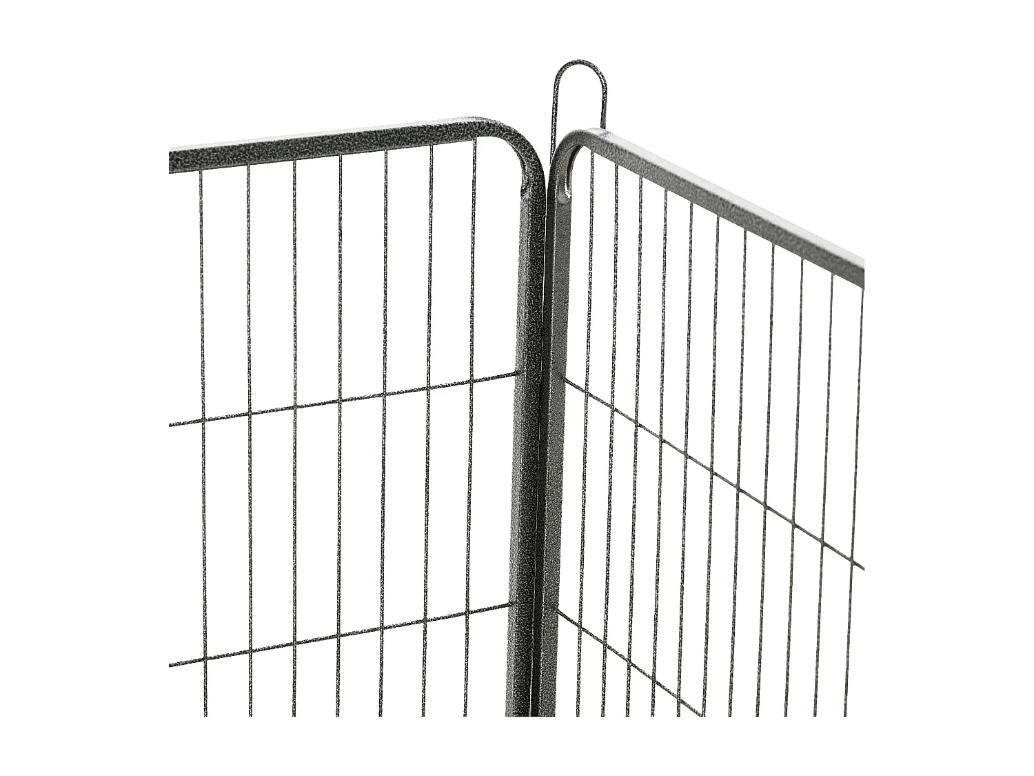 Modulaire puppyren, 16 segmenten met 2 deuren, staal, grijs (80x1,5x60 cm)