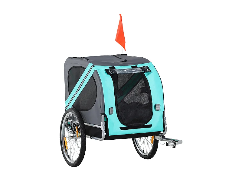 Hondenkar, praktisch en veilig, waterdichte Oxford-stof, geventileerd, grijs (130x73x90cm)