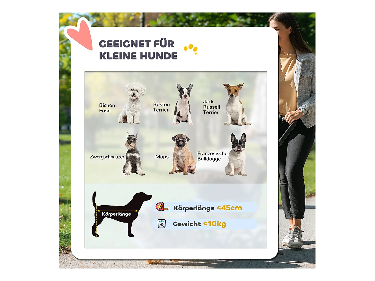 Poussette 3 en 1 pliable pour chien et chat, polyester, bleu foncé, avec coussin et rangement (83x61x103cm)