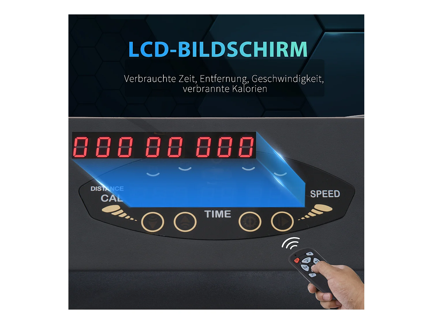 Tapis de course électrique pliable, 1-6 km/h, avec écran LCD, acier, noir (105x56x108.5 cm)