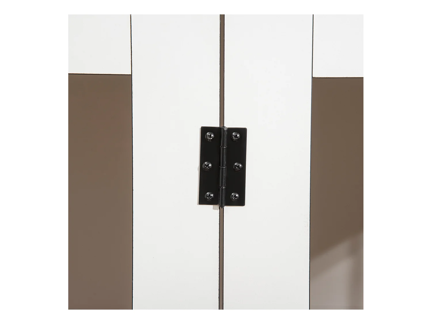 Cage pour chien design moderne, avec portes verrouillables, panneau de particules, noyer foncé et blanc (106x60x76cm)