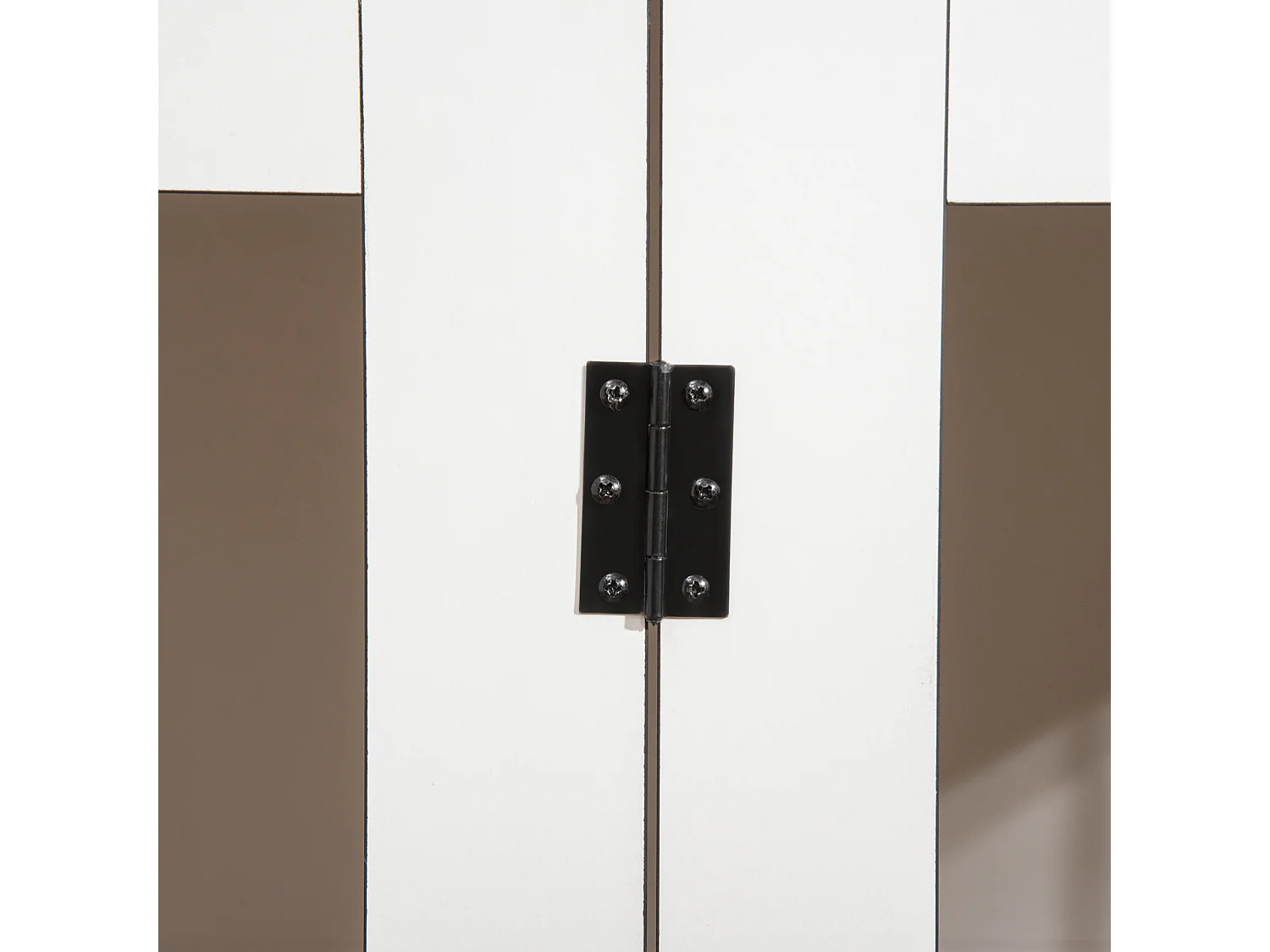 Cage pour chien design moderne, avec portes verrouillables, panneau de particules, noyer foncé et blanc (106x60x76cm)