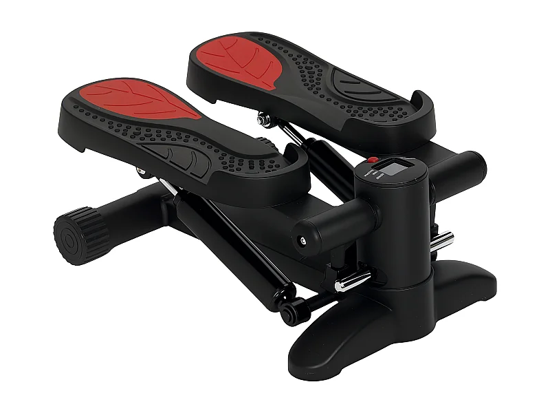 Mini-stepper avec écran LCD, compact, acier, noir (44.5x29x20 cm)