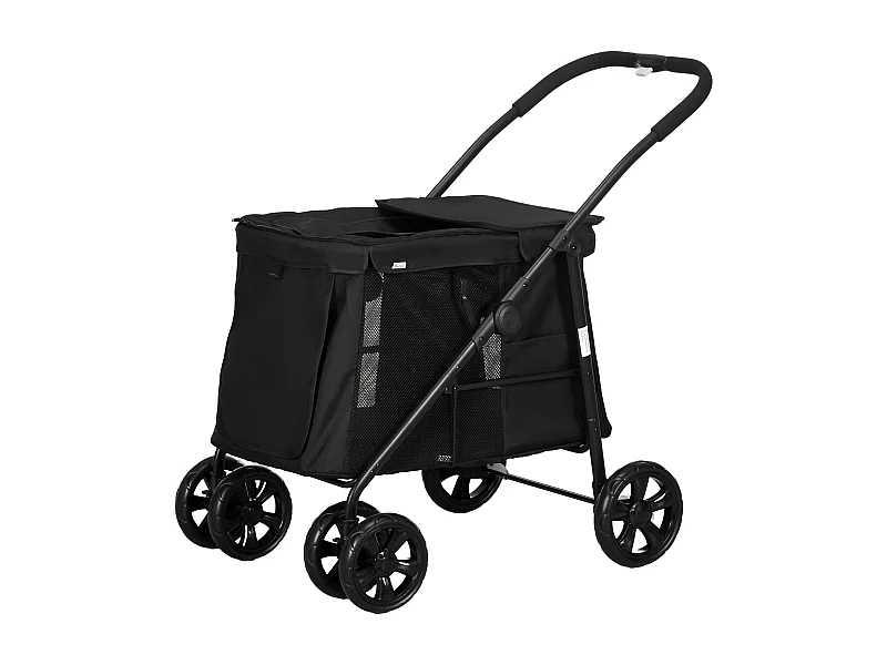 Remorque 3-en-1 pour chien, maison pour animal et transport, tissu Oxford, gris (132x65x74 cm)