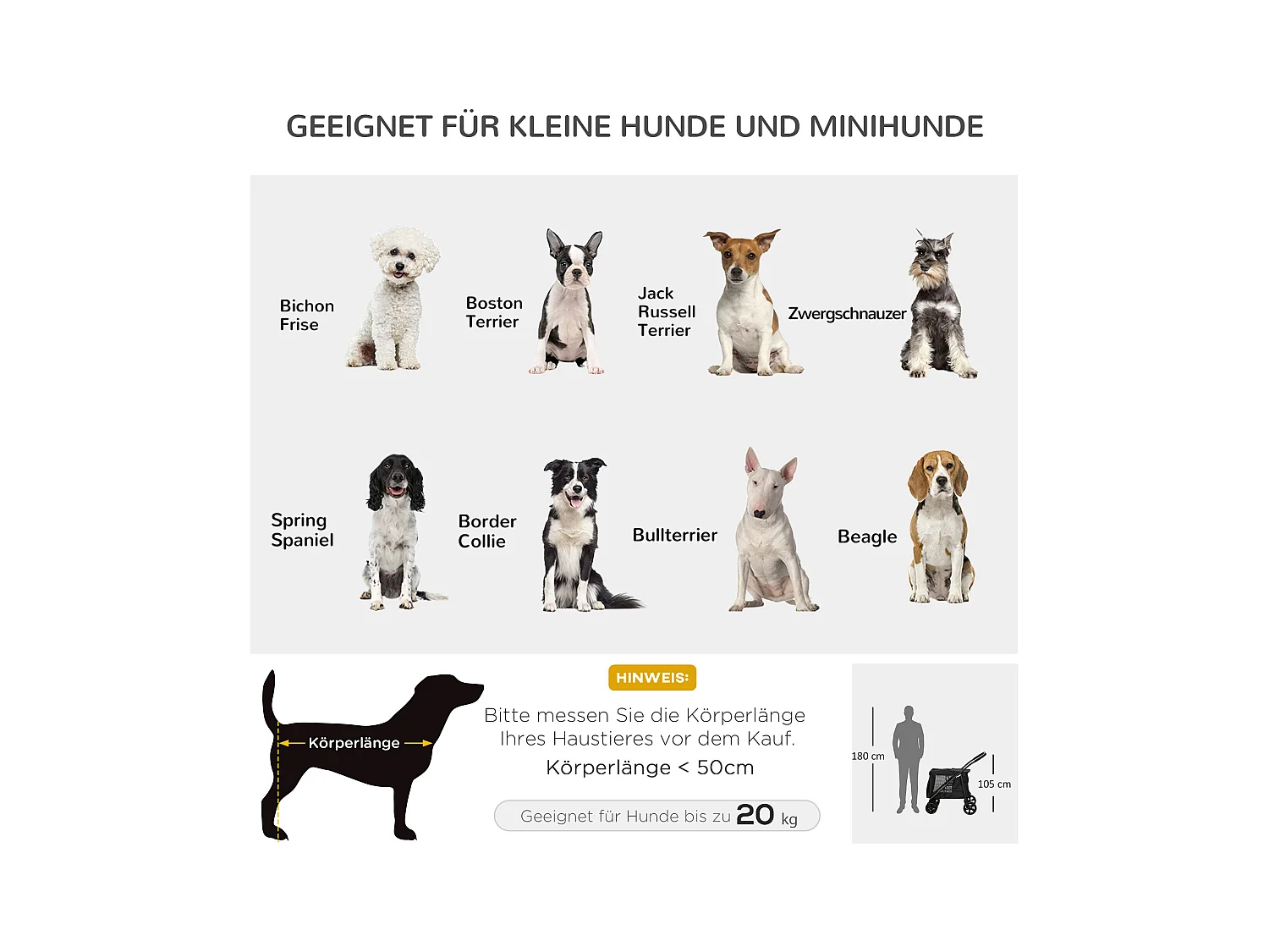 Remorque 3-en-1 pour chien, maison pour animal et transport, tissu Oxford, gris (132x65x74 cm)