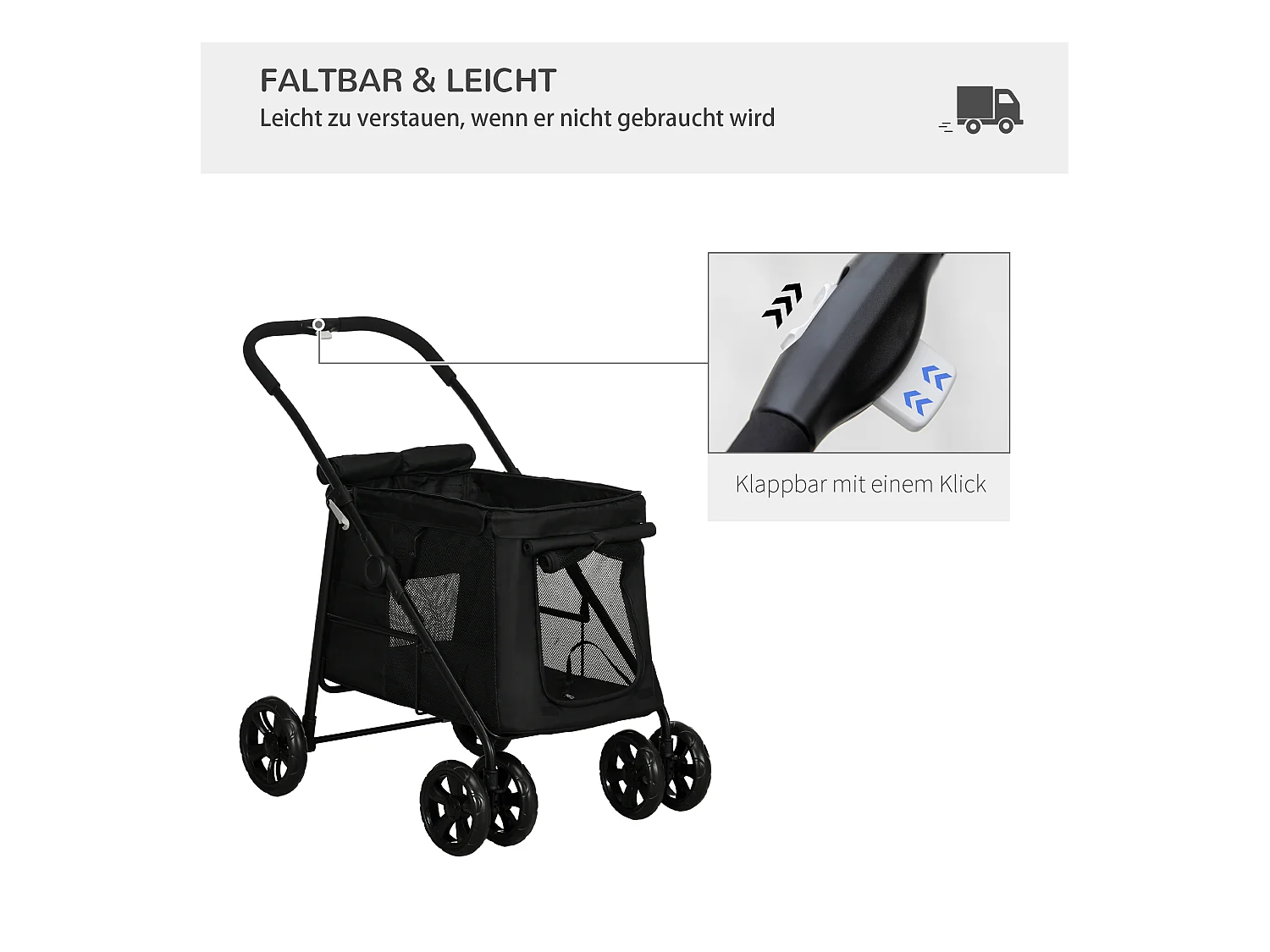 Remorque 3-en-1 pour chien, maison pour animal et transport, tissu Oxford, gris (132x65x74 cm)