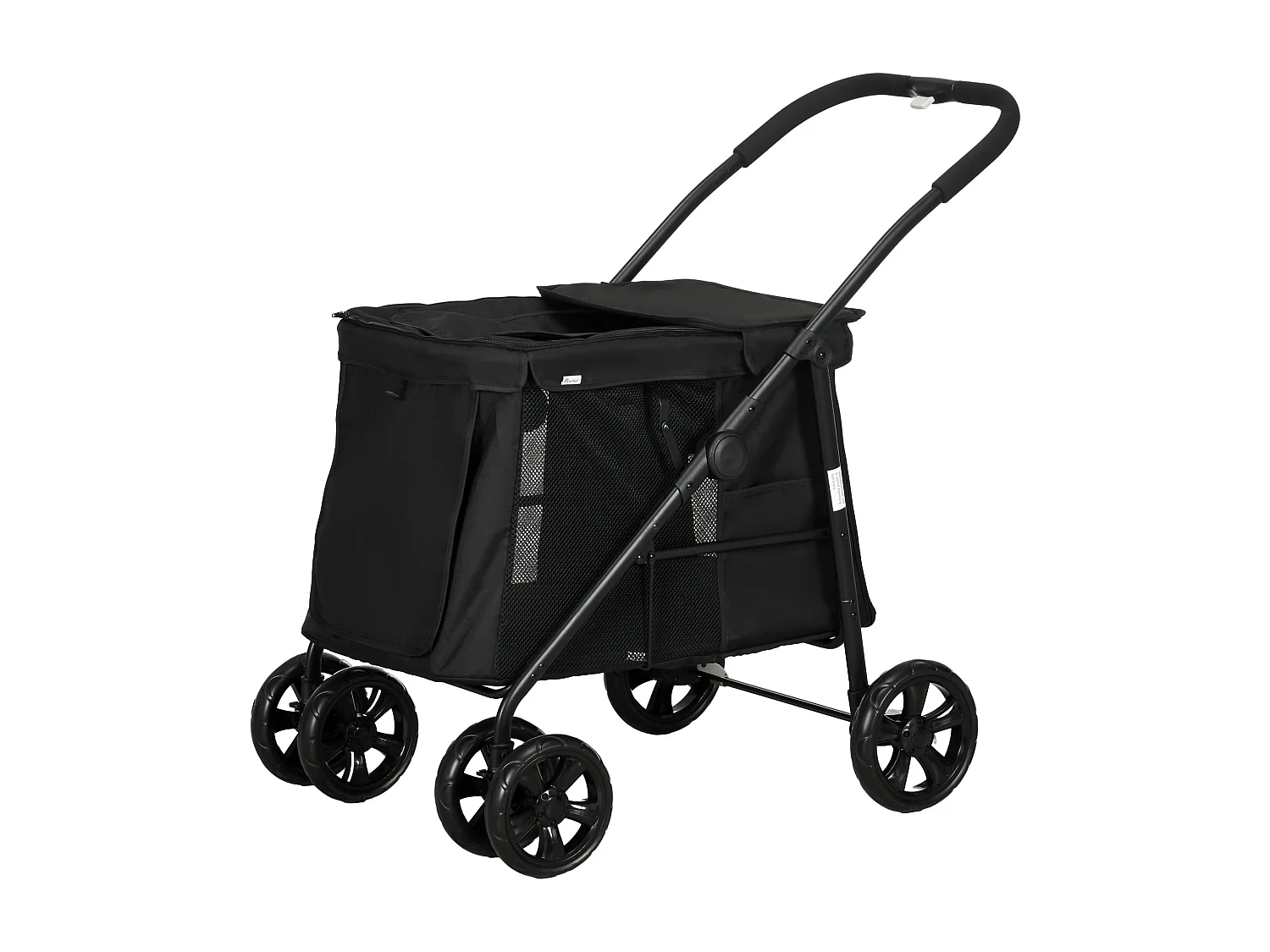 Remorque 3-en-1 pour chien, maison pour animal et transport, tissu Oxford, gris (132x65x74 cm)