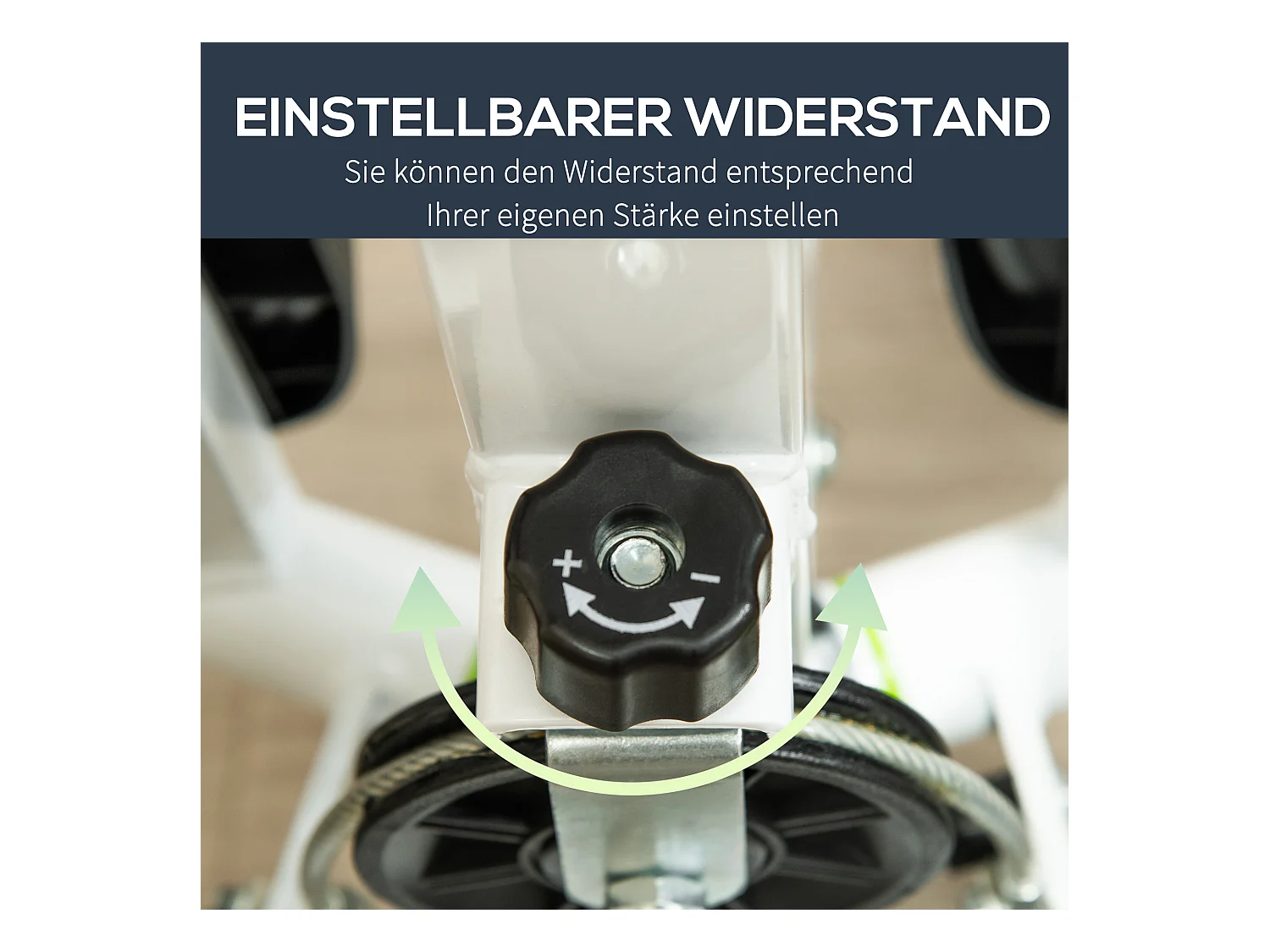 Stepper Fitness avec écran LCD et poignées, pour entraînement à domicile, acier et ABS, vert (55x44x108 cm)