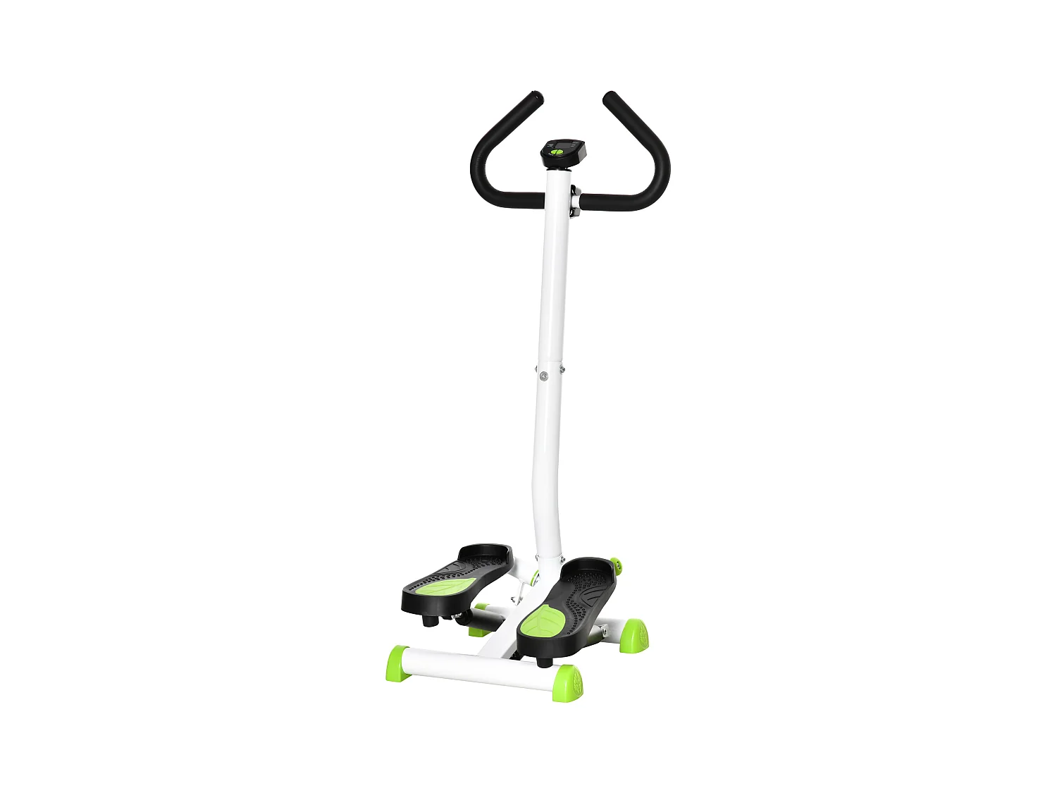 Stepper de fitness con pantalla LCD y asas, para entrenar en casa, de acero y ABS, verde (55 x 44 x 108 cm)
