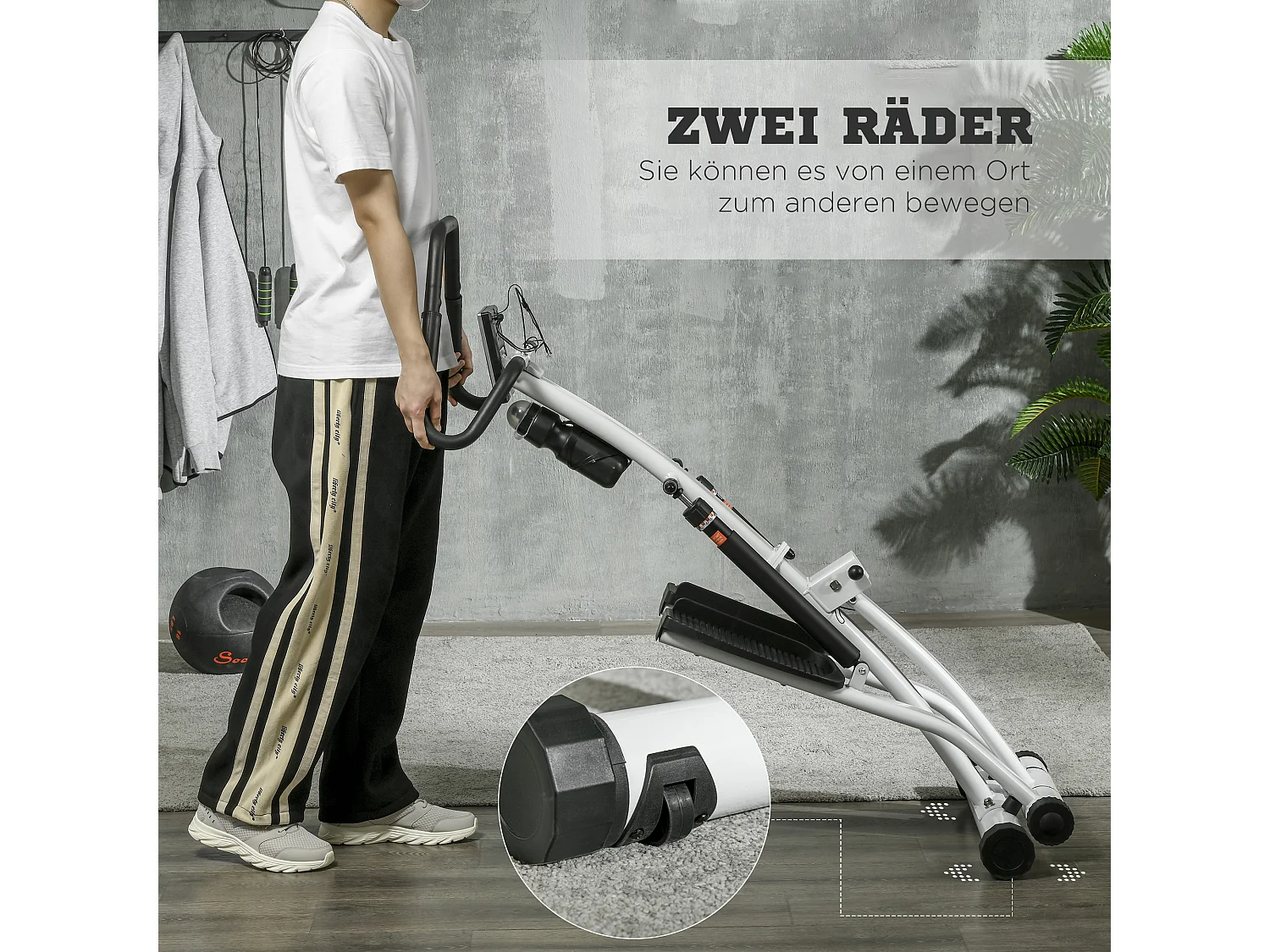 Stepper avec poignées, 12 niveaux de résistance, acier, noir et argent (80x61x134 cm)