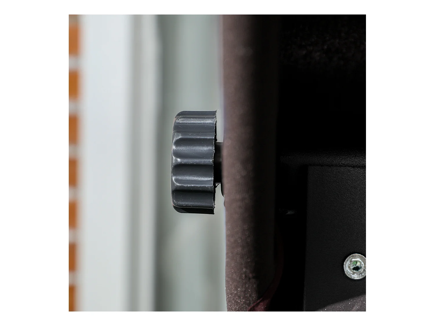 Balancelle de jardin 3 places avec toit orientable, métal et Textiline, marron (198x118x168cm)