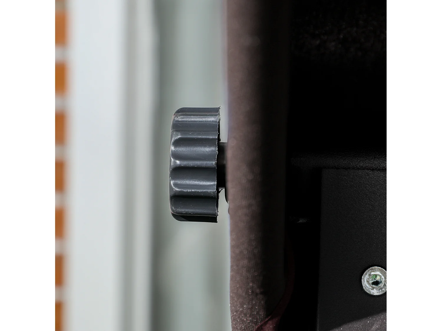 Balancelle de jardin 3 places avec toit orientable, métal et Textiline, marron (198x118x168cm)