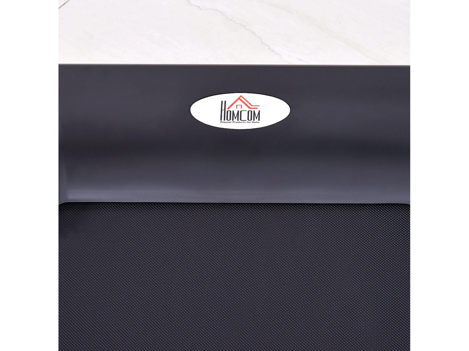 Tapis de course motorisé pliable avec 12 programmes, support pour téléphone, acier, noir (71x128x122 cm)