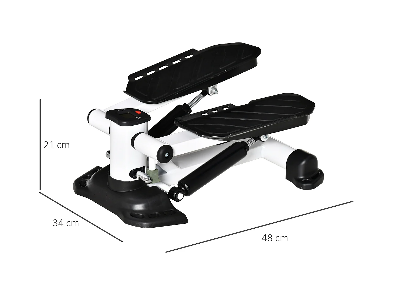 Mini Stepper avec LCD, 8 niveaux de résistance magnétique, acier, blanc (48x34x21 cm)