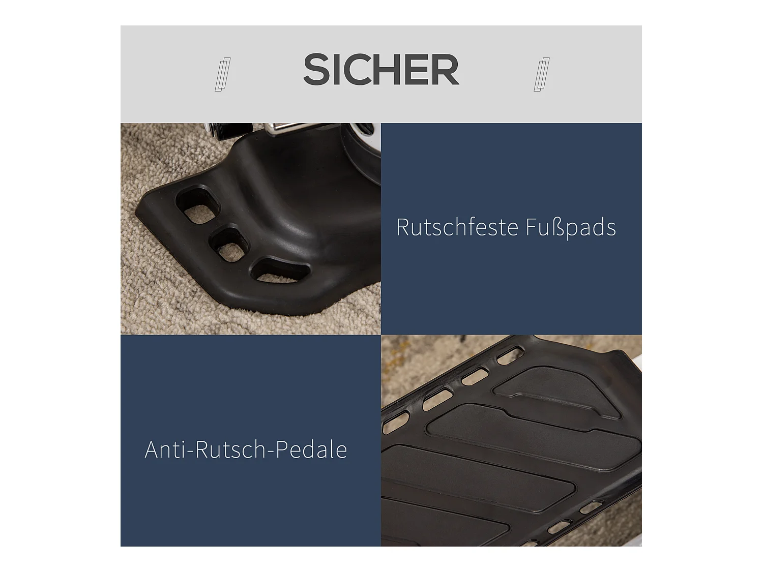 Mini Stepper avec LCD, 8 niveaux de résistance magnétique, acier, blanc (48x34x21 cm)