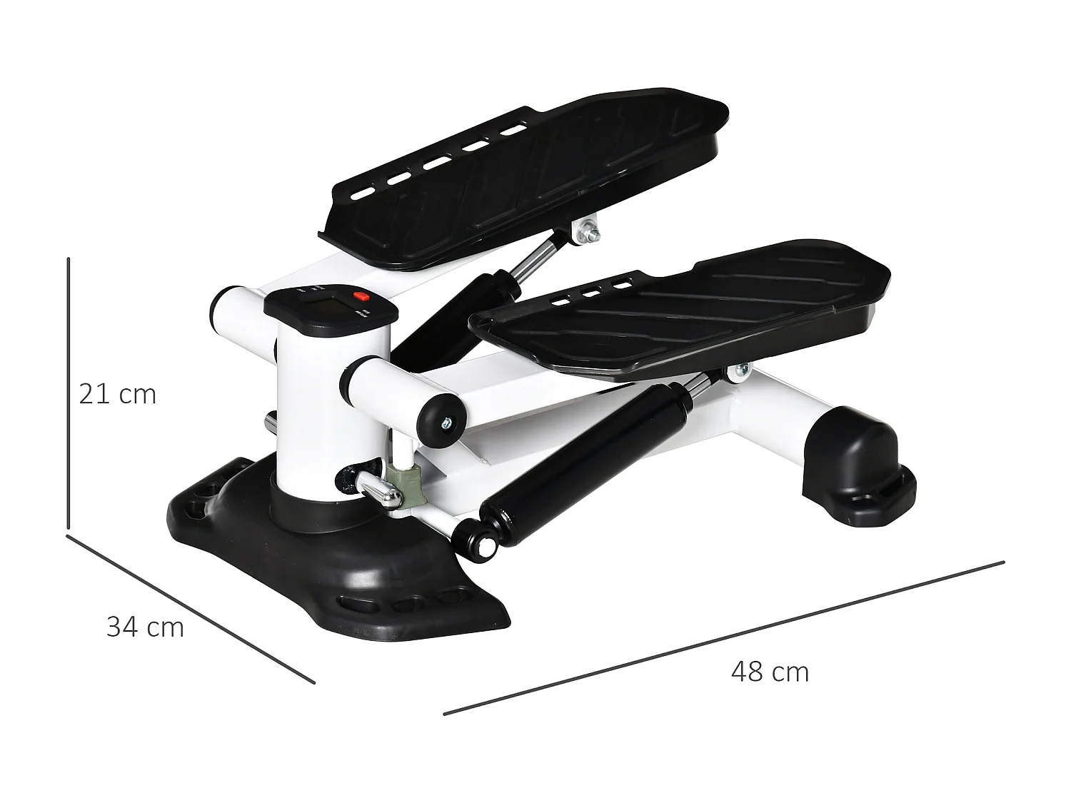 Mini Stepper avec LCD, 8 niveaux de résistance magnétique, acier, blanc (48x34x21 cm)