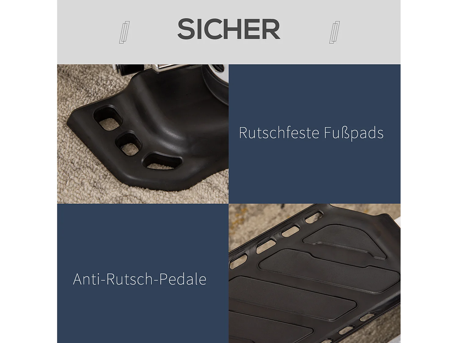 Mini Stepper avec LCD, 8 niveaux de résistance magnétique, acier, blanc (48x34x21 cm)