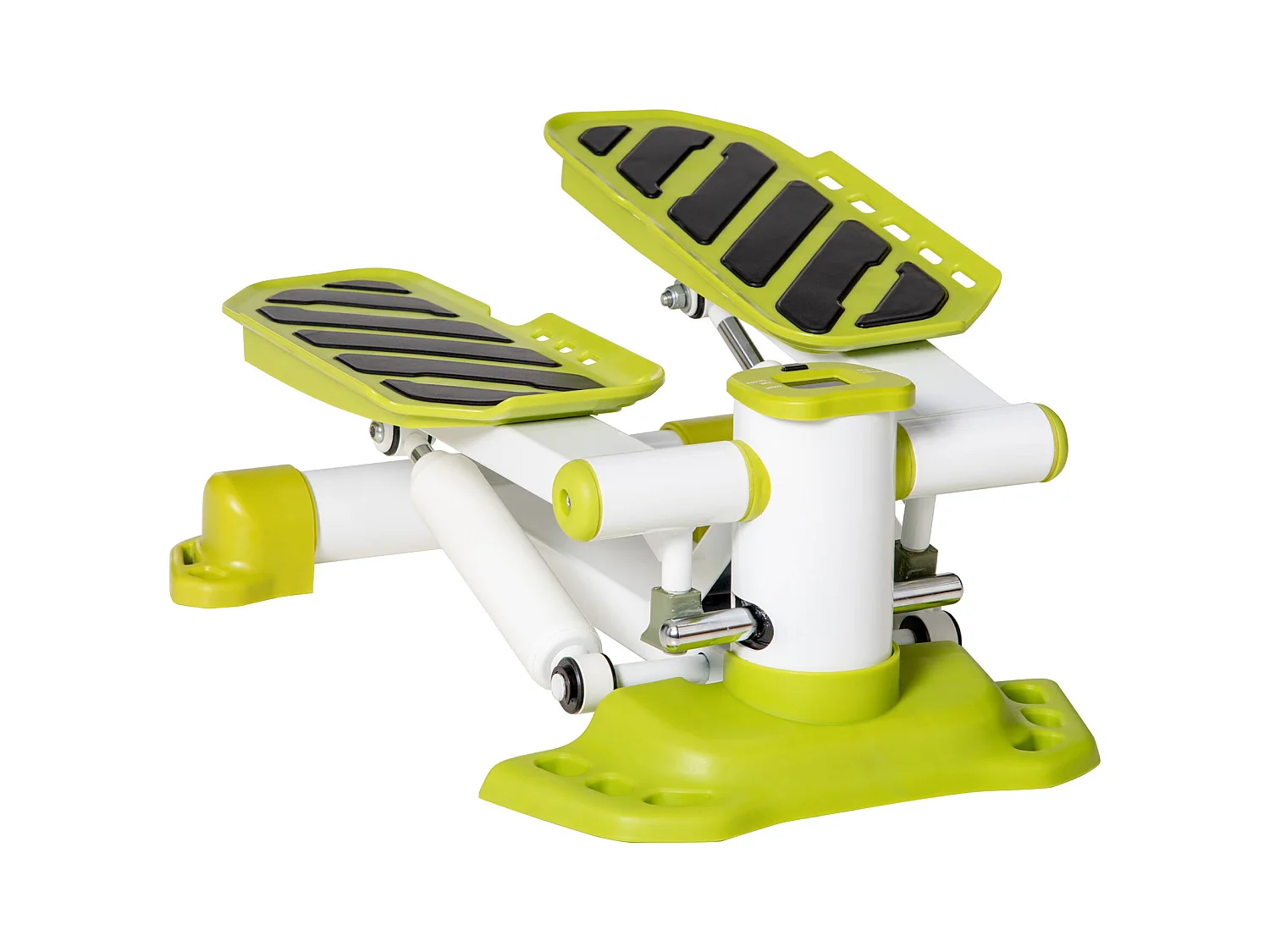 Mini stepper antidérapant avec écran LCD, double pédales, cadre acier, jaune (48x34x21cm)