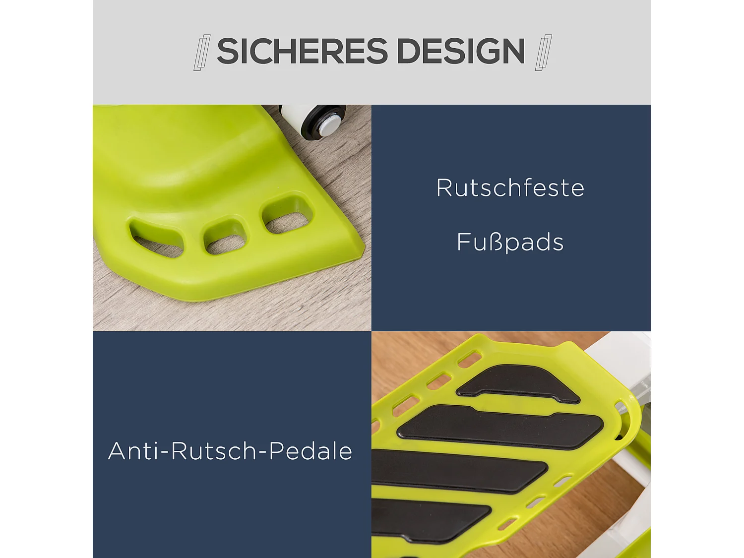 Mini stepper antidérapant avec écran LCD, double pédales, cadre acier, jaune (48x34x21cm)