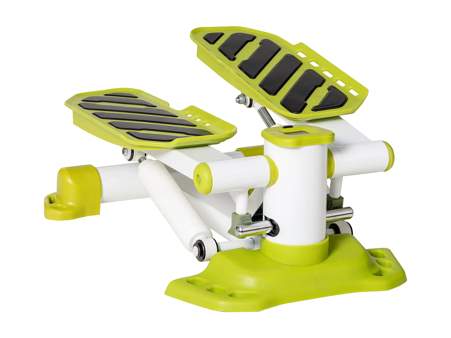 Mini stepper antidérapant avec écran LCD, double pédales, cadre acier, jaune (48x34x21cm)