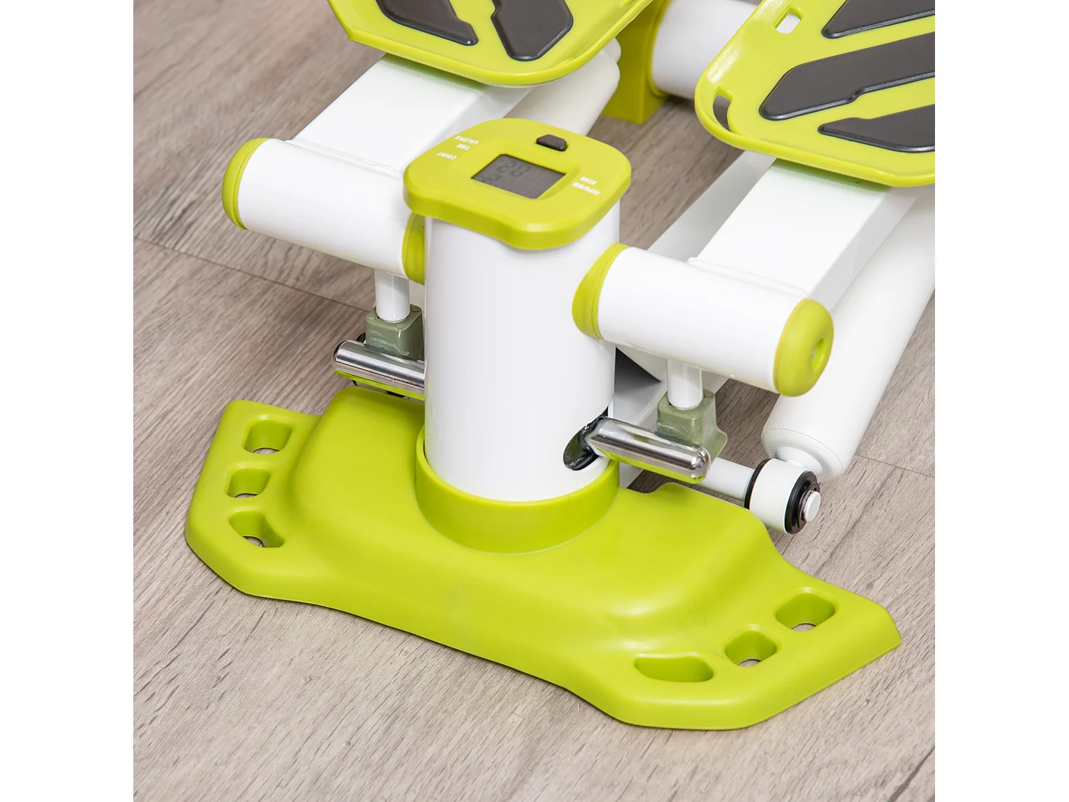 Mini stepper antidérapant avec écran LCD, double pédales, cadre acier, jaune (48x34x21cm)