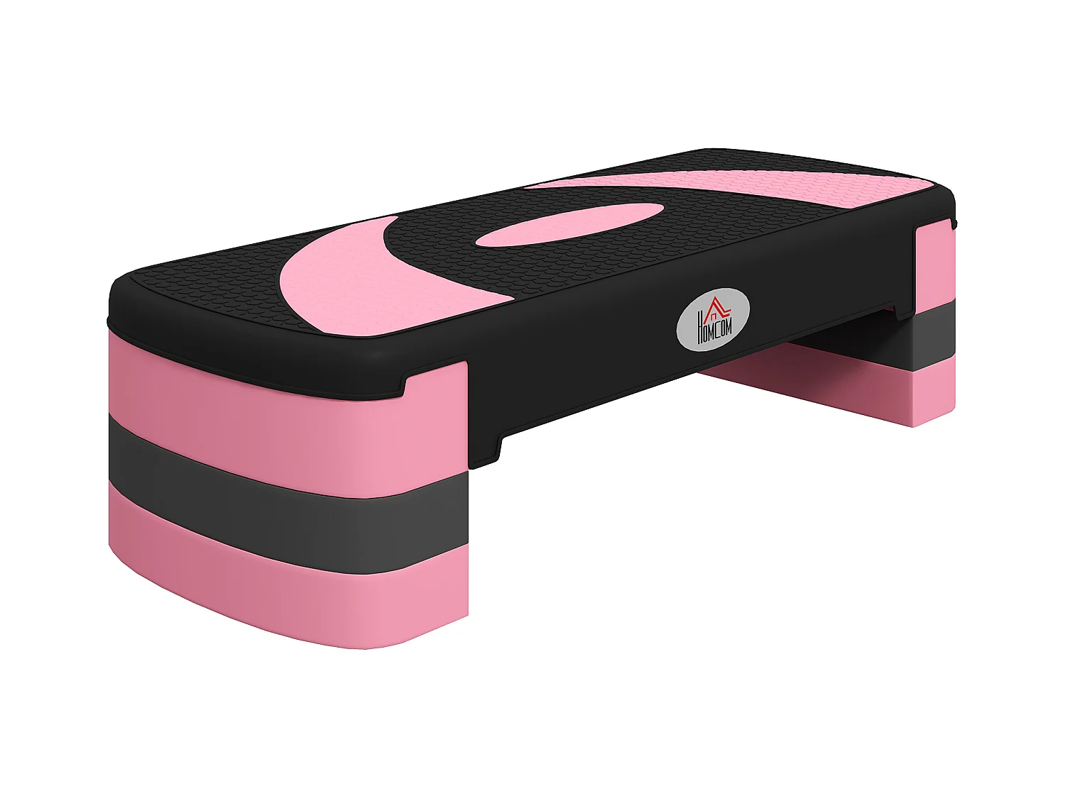 Verstelbare Aerobic Stepper, Kunststof, voor Fitness en Thuistraining, Zwart (80x31x20 cm)