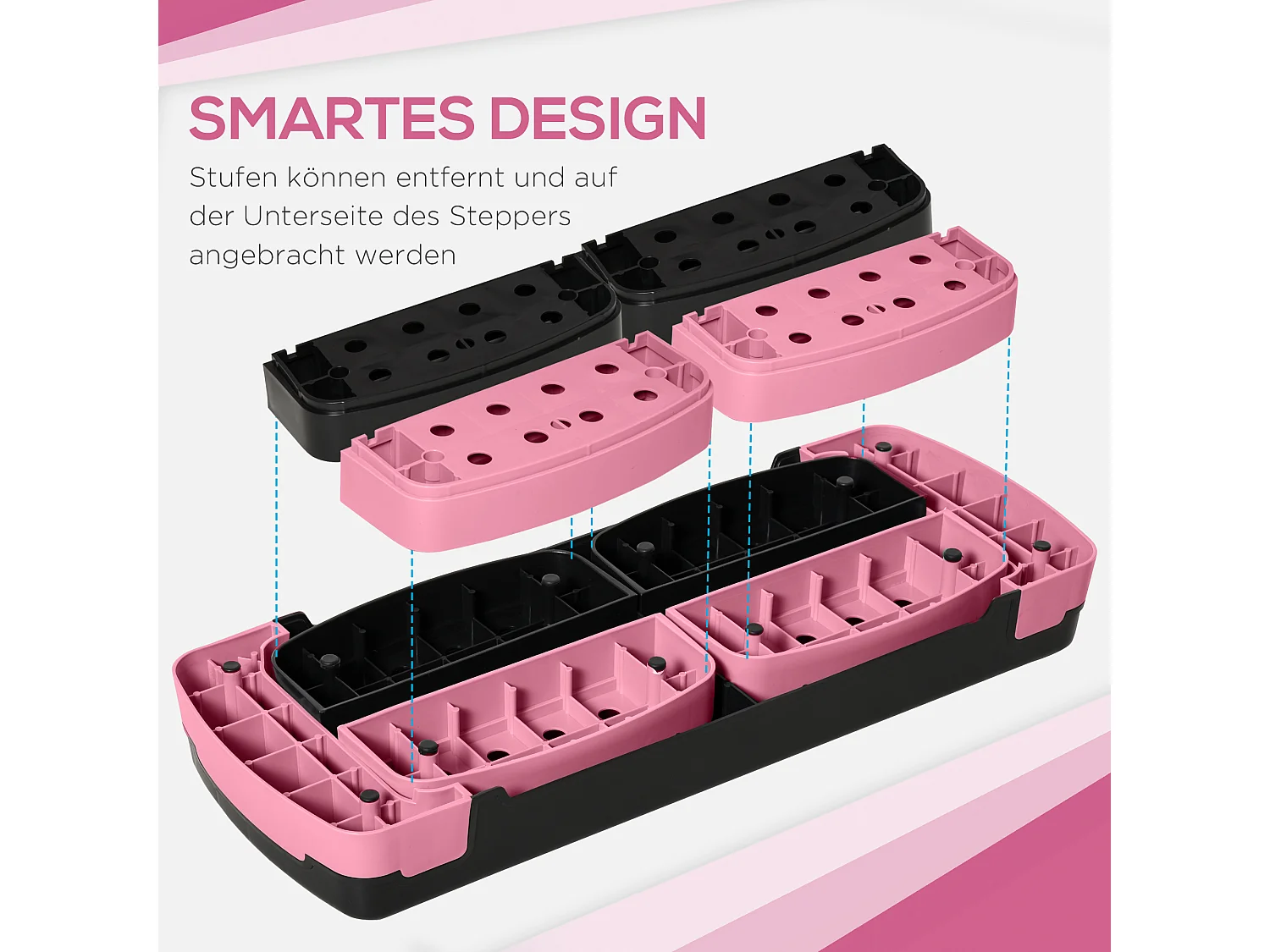 Stepper Aerobic réglable, en plastique, pour fitness et entraînement à domicile, noir (80x31x20 cm)