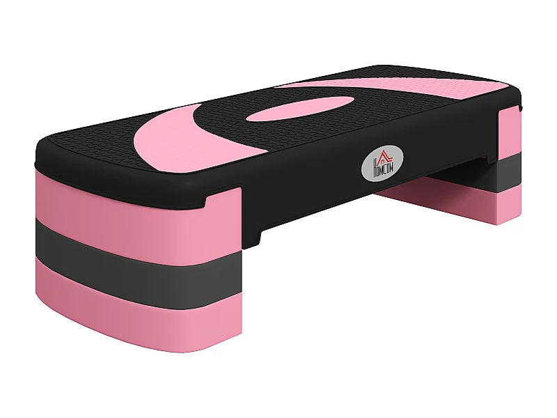 Stepper aeróbico ajustable, de plástico, para fitness y entrenamiento en casa, color negro (80 x 31 x 20 cm)